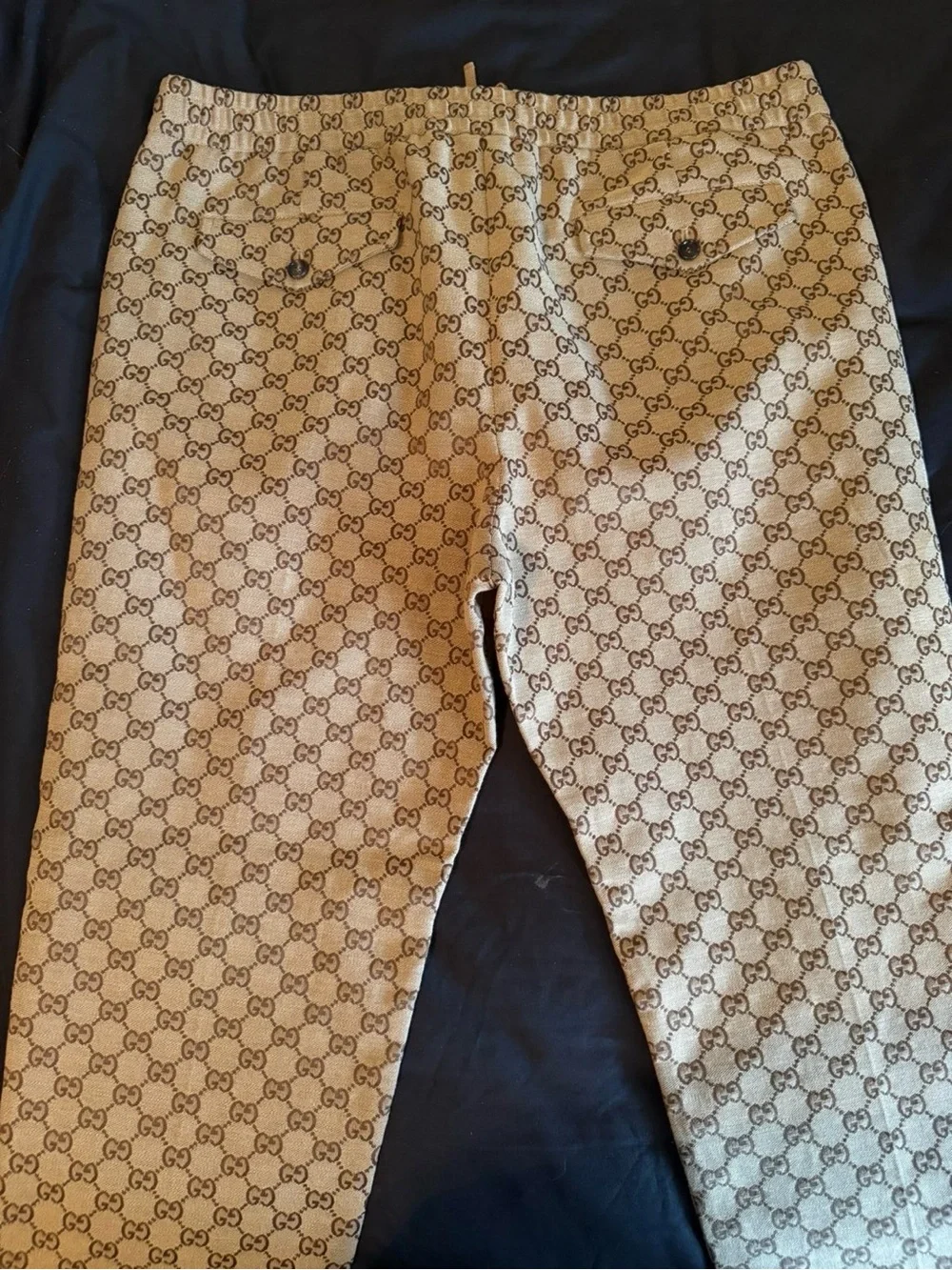 Gucci GG Canvas Joggers in Camel with Ebony Monogram